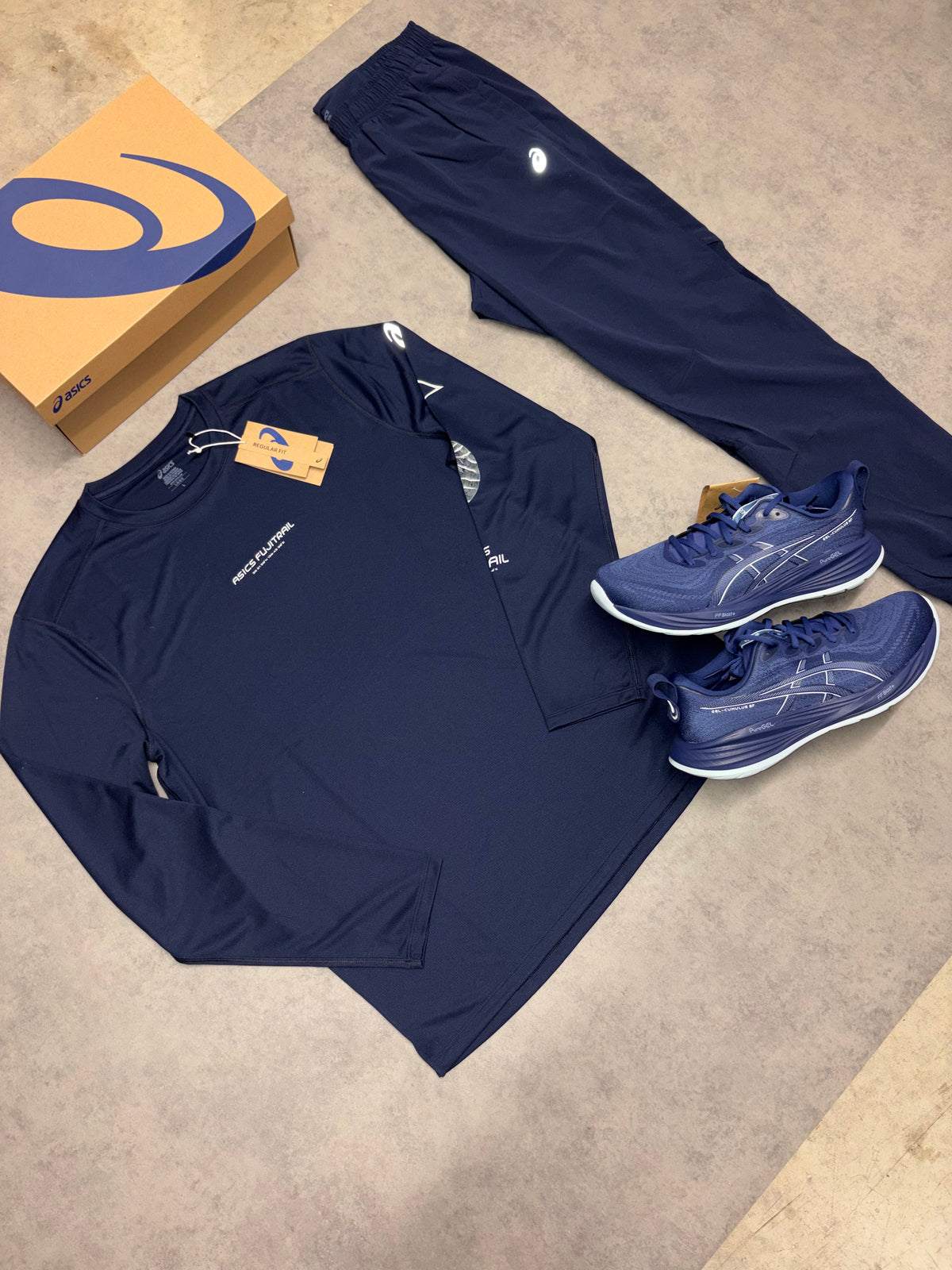 Asics FujiTrail Long Sleeve Top - Midnight/ Cobalt Burst